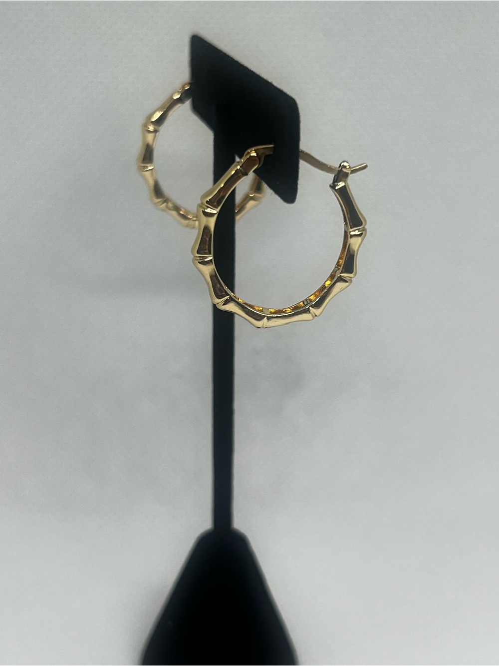 Gold Bamboo Hoop Earrings